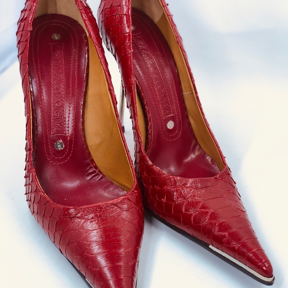 Rare Gianmarco Lorenzi Python Leather Stiletto.